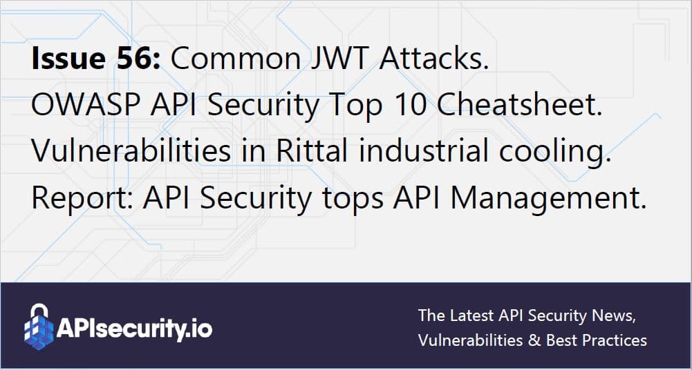 Husk Fristelse tunge Issue 56: Common JWT Attacks, OWASP API Security Top 10 cheat sheet - API  Security News