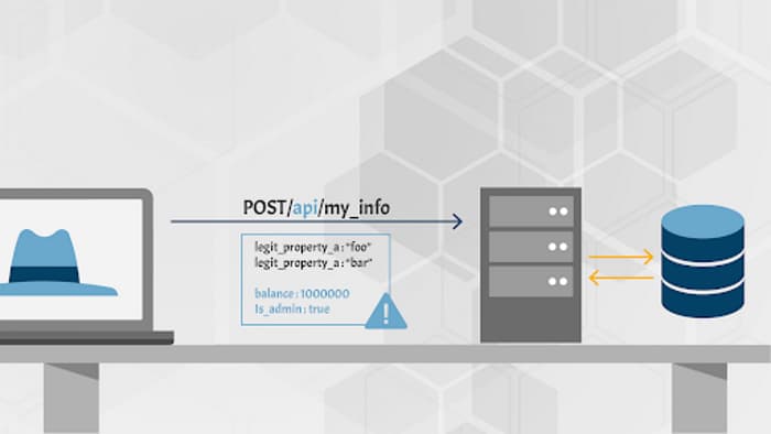 The API works with the data structures without proper filtering and blindly stores payloads as objects.